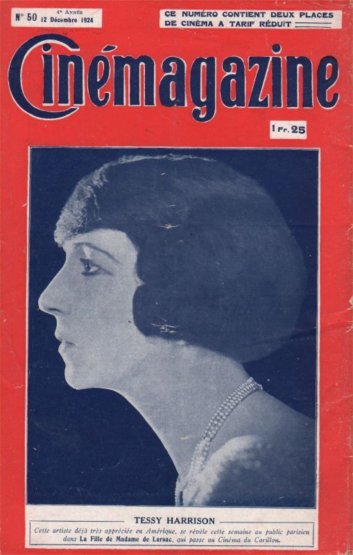 CINEMAGAZINE magazine side cover Issue 50 12 December 1924