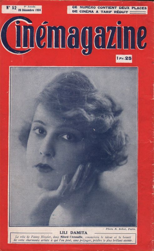 CINEMAGAZINE magazine side cover Issue 52 26 December 1924