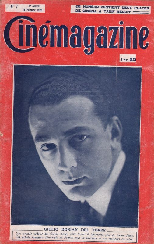CINEMAGAZINE magazine side cover Issue 7 13 February 1925