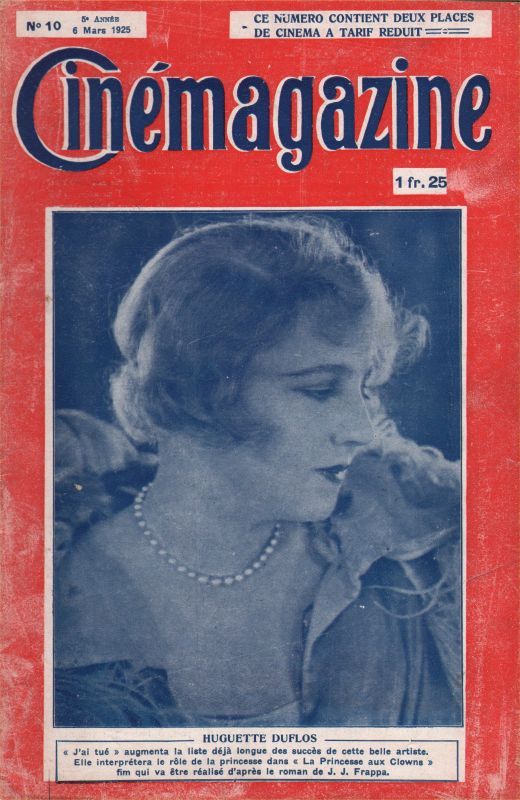 CINEMAGAZINE magazine side cover Issue 10 6 March 1925