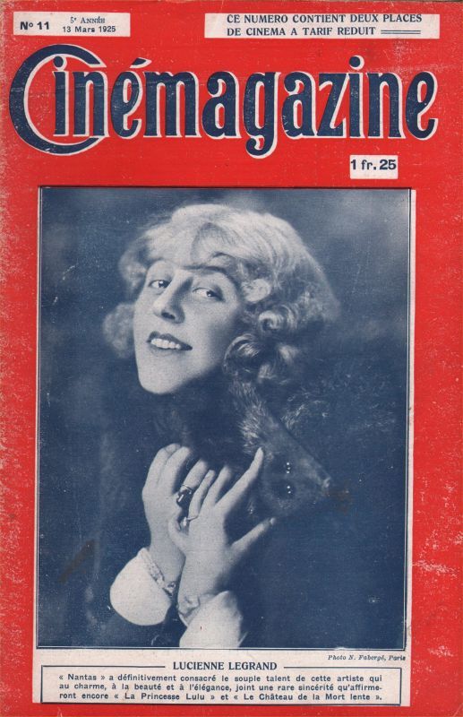 CINEMAGAZINE magazine side cover Issue 11 13 March 1925