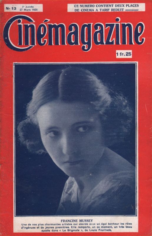 CINEMAGAZINE magazine side cover Issue 13 27 March 1925
