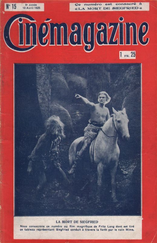 CINEMAGAZINE magazine side cover Issue 15 10 April 1925
