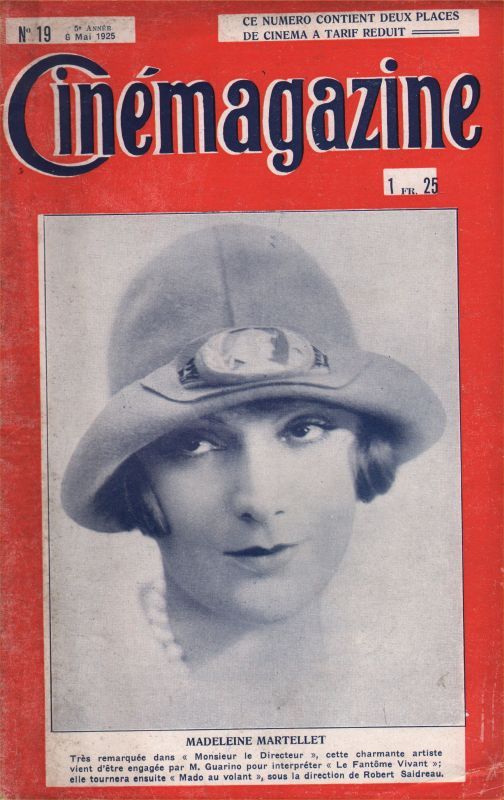 CINEMAGAZINE magazine side cover Issue 19 8 May 1925