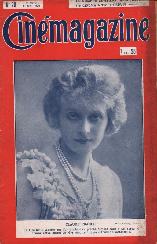 CINEMAGAZINE magazine side cover Issue 20 15 May 1925