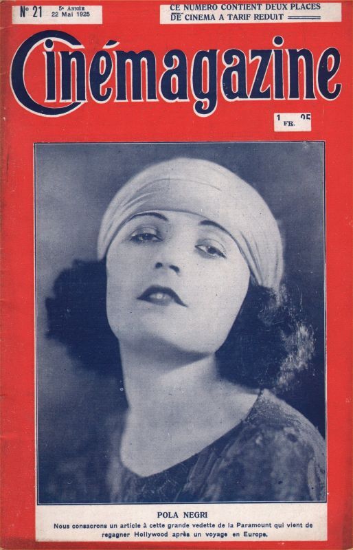 CINEMAGAZINE magazine side cover Issue 21 22 May 1925