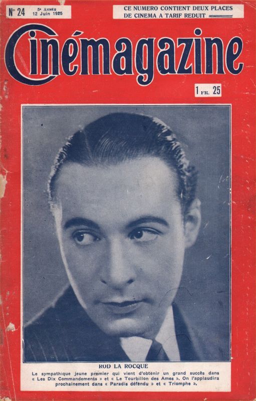 CINEMAGAZINE magazine side cover Issue 24 12 June 1925