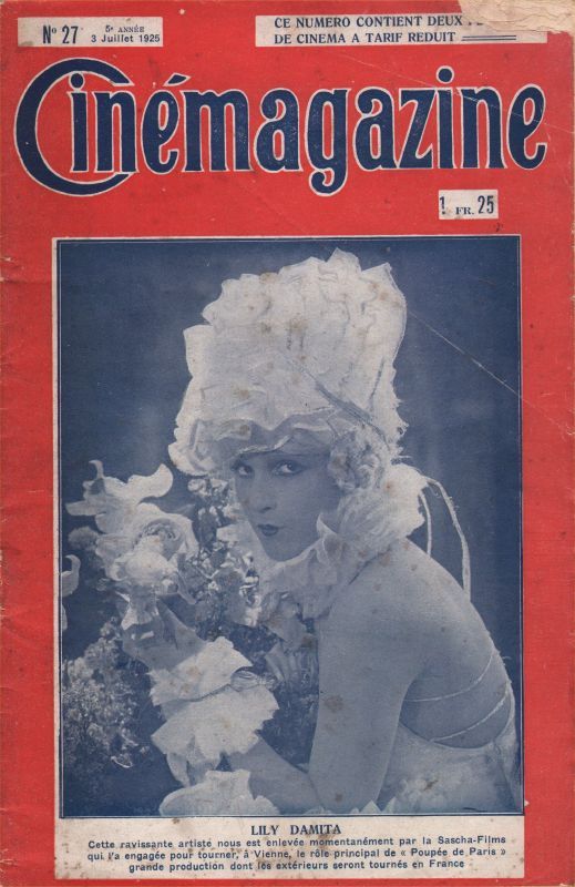 CINEMAGAZINE magazine side cover Issue 27 3 July 1925