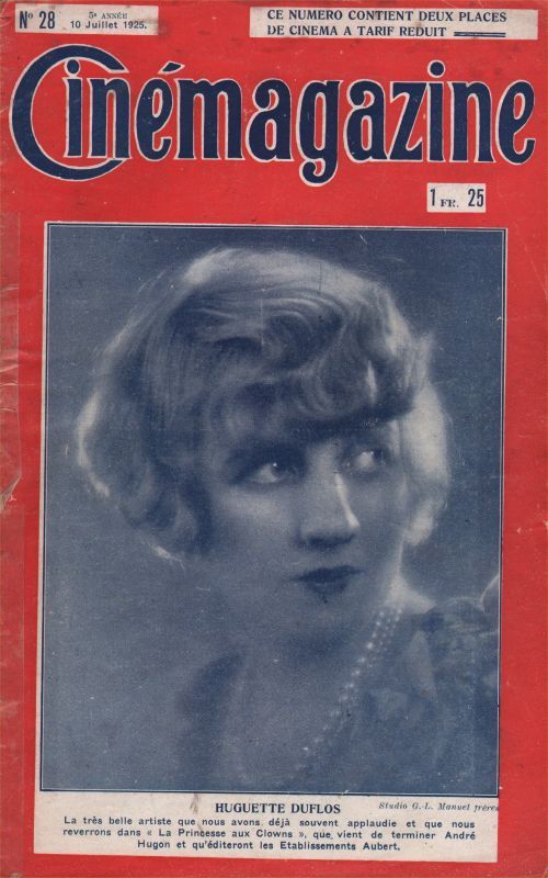 CINEMAGAZINE magazine side cover Issue 28 10 July 1925