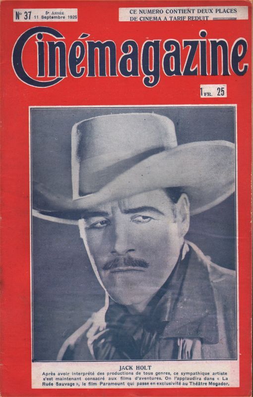 CINEMAGAZINE magazine side cover Issue 37 11 September 1925