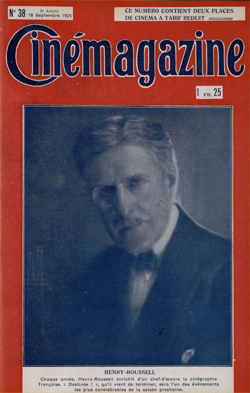 CINEMAGAZINE magazine side cover Issue 38 18 September 1925