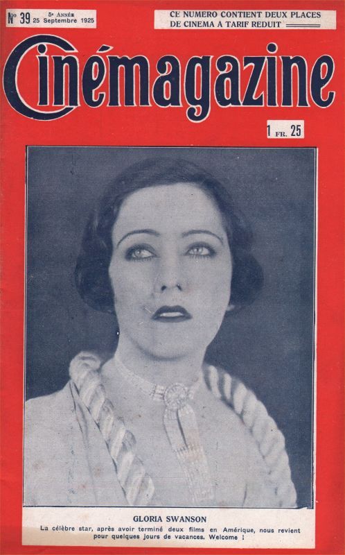 CINEMAGAZINE magazine side cover Issue 39 25 September 1925