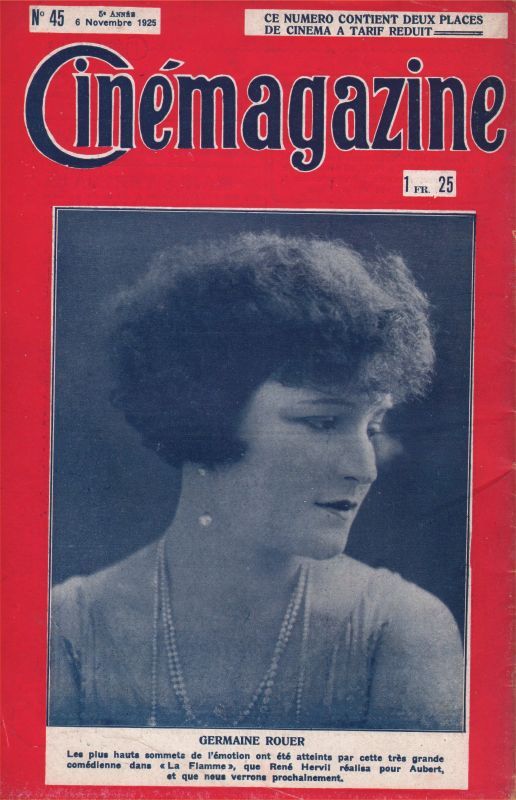 CINEMAGAZINE magazine side cover Issue 45 6 November 1925