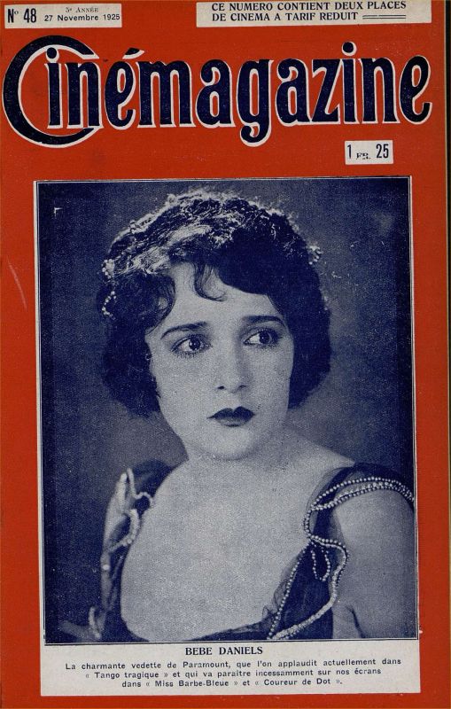 CINEMAGAZINE magazine side cover Issue 48 27 November 1925