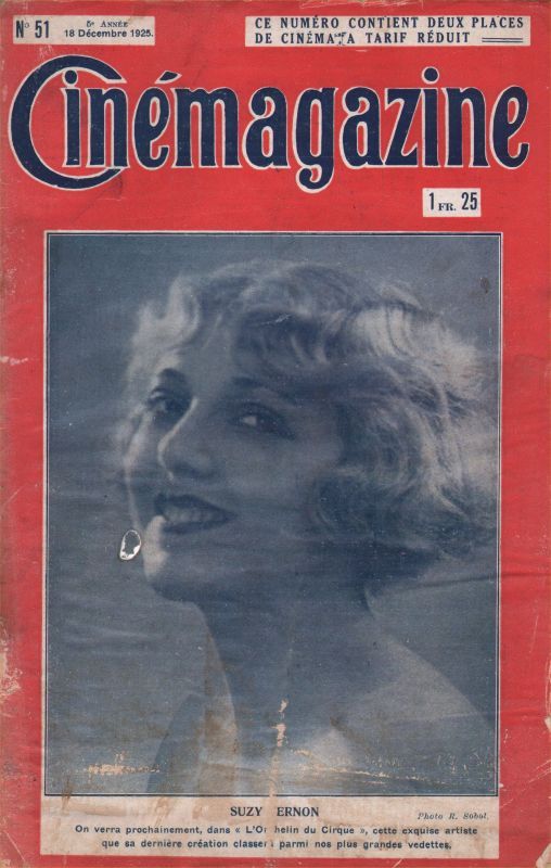 CINEMAGAZINE magazine side cover Issue 51 18 December 1925