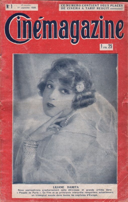 CINEMAGAZINE magazine side cover Issue 1 1 January 1926