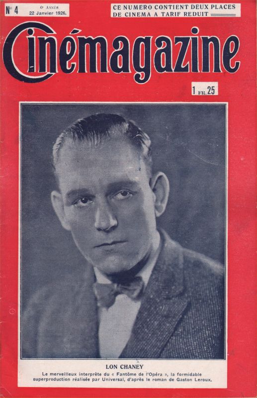 CINEMAGAZINE magazine side cover Issue 4 22 January 1926