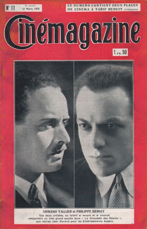 CINEMAGAZINE magazine side cover Issue 11 12 March 1926