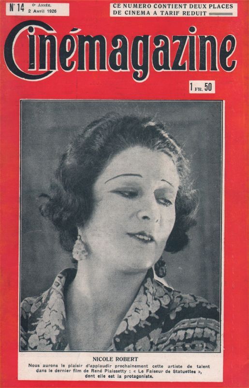 CINEMAGAZINE magazine side cover Issue 14 2 April 1926