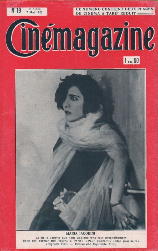 CINEMAGAZINE magazine side cover Issue 19 7 May 1926