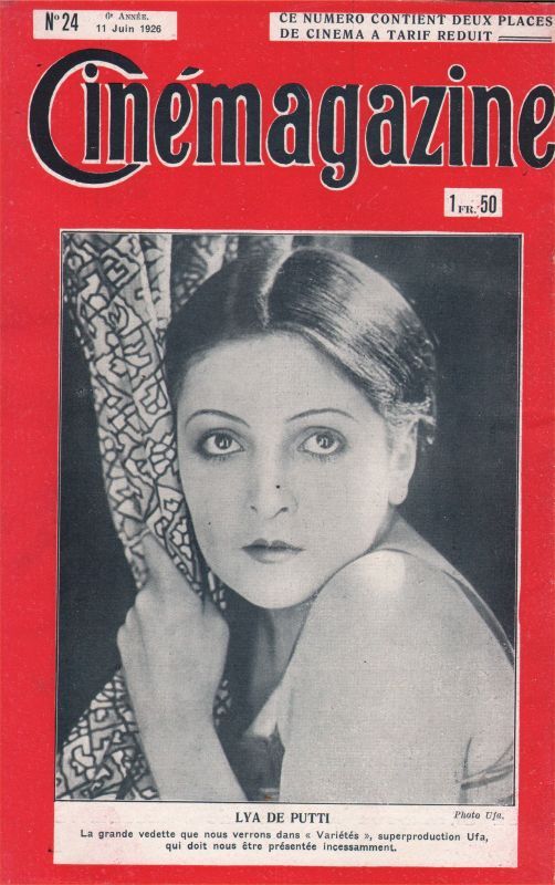 CINEMAGAZINE magazine side cover Issue 24 11 June 1926