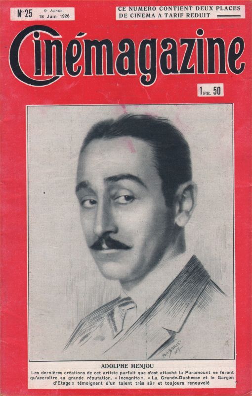 CINEMAGAZINE magazine side cover Issue 25 18 June 1926