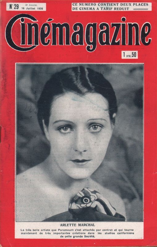 CINEMAGAZINE magazine side cover Issue 29 16 July 1926