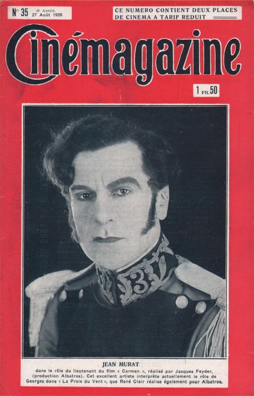 CINEMAGAZINE magazine side cover Issue 35 27 August 1926