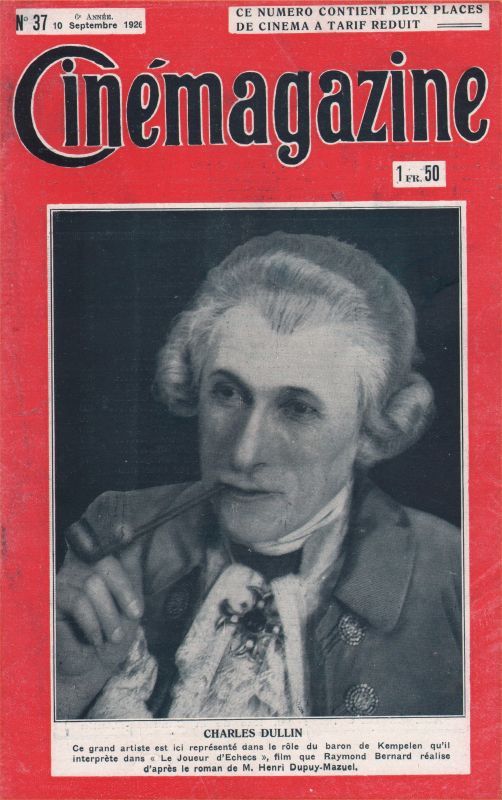 CINEMAGAZINE magazine side cover Issue 37 10 September 1926