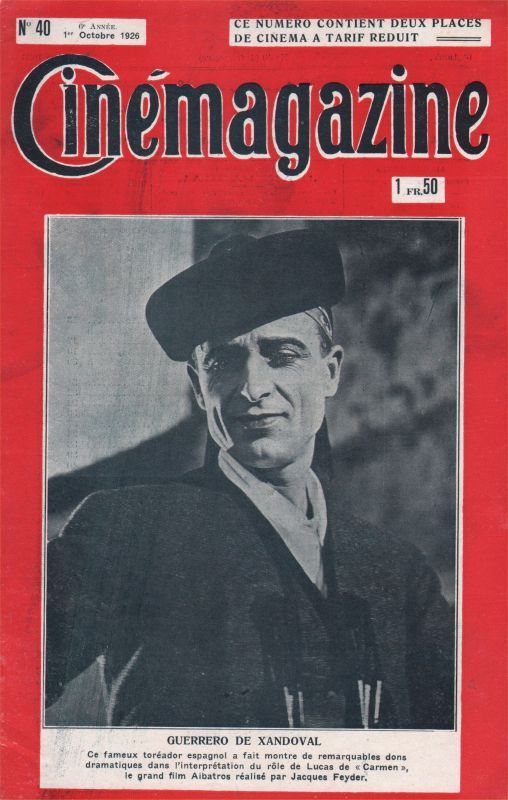 CINEMAGAZINE magazine side cover Issue 40 1 October 1926