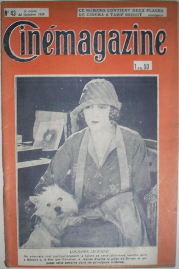 CINEMAGAZINE magazine side cover Issue 43 22 October 1926