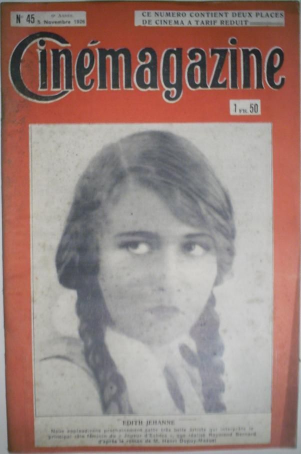 CINEMAGAZINE magazine side cover Issue 45 5 November 1926