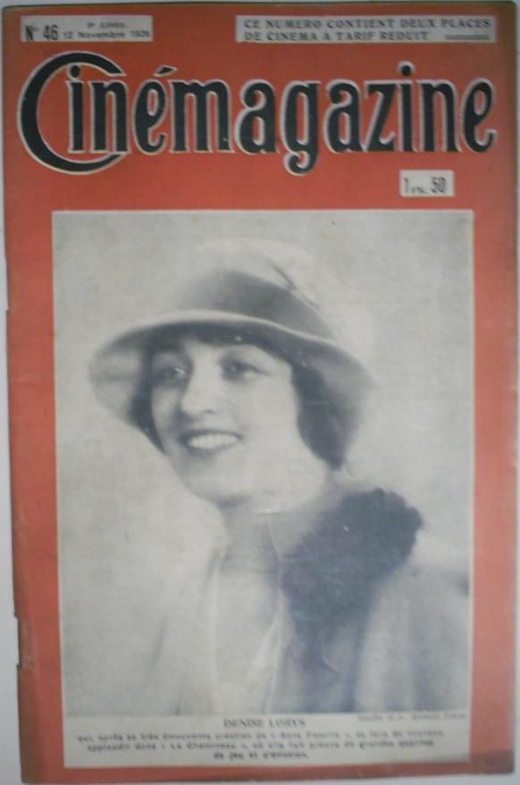 CINEMAGAZINE magazine side cover Issue 46 12 November 1926