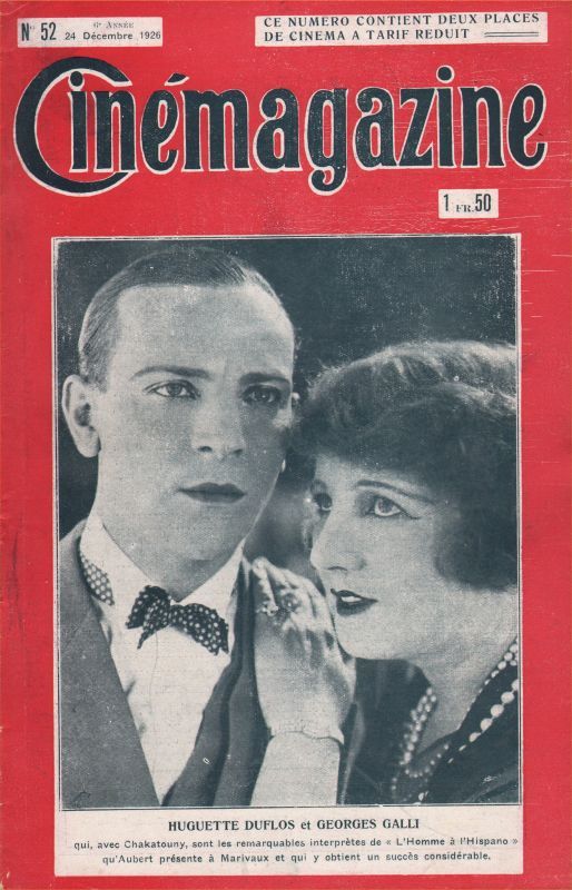 CINEMAGAZINE magazine side cover Issue 52 24 December 1926