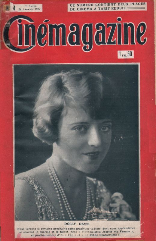 CINEMAGAZINE magazine side cover Issue 4 28 January 1927