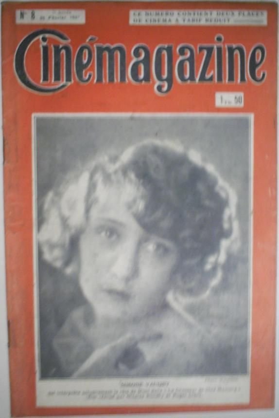CINEMAGAZINE magazine side cover Issue 8 25 February 1927