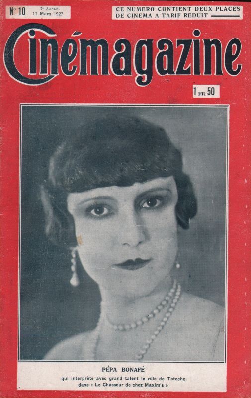 CINEMAGAZINE magazine side cover Issue 10 11 March 1927