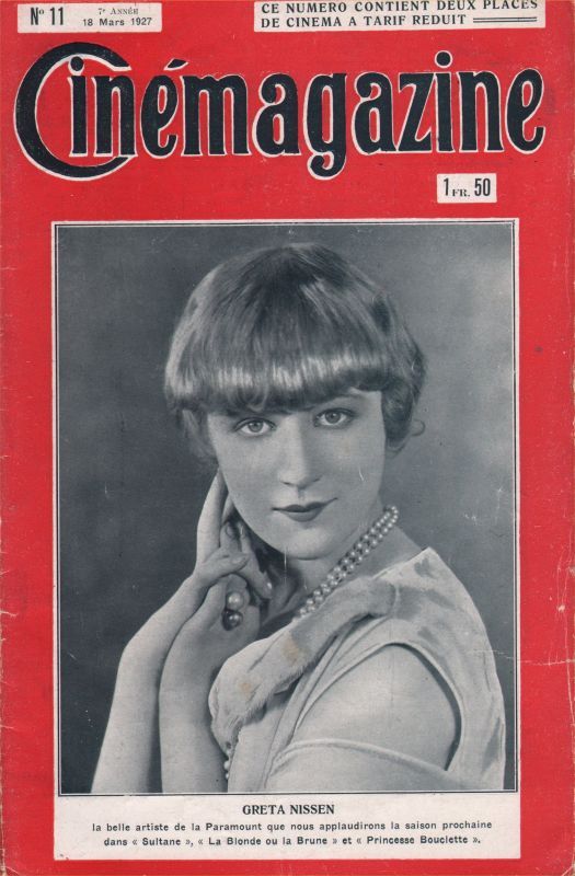 CINEMAGAZINE magazine side cover Issue 11 18 March 1927