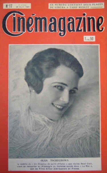 CINEMAGAZINE magazine side cover Issue 17 29 April 1927