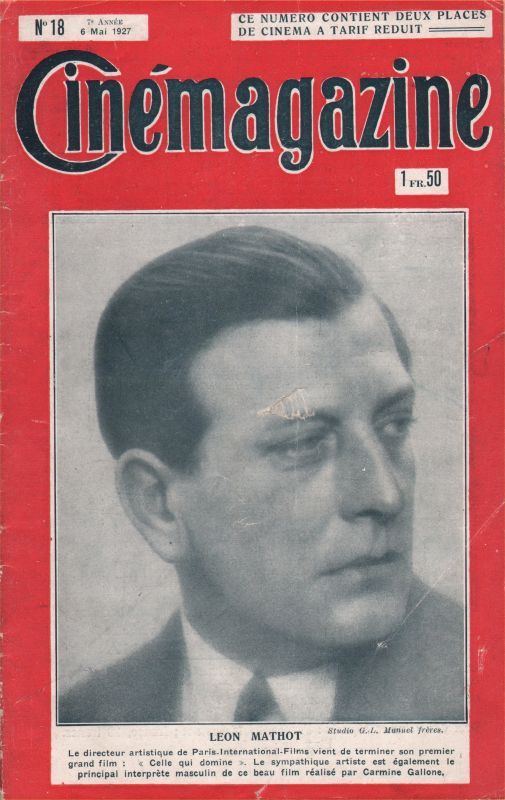 CINEMAGAZINE magazine side cover Issue 18 6 May 1927