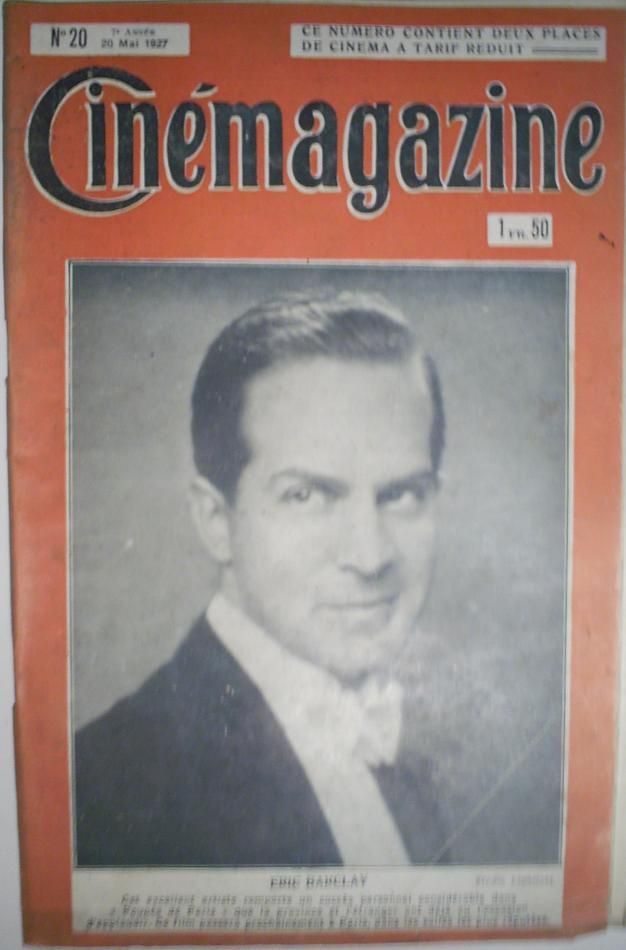 CINEMAGAZINE magazine side cover Issue 20 20 May 1927
