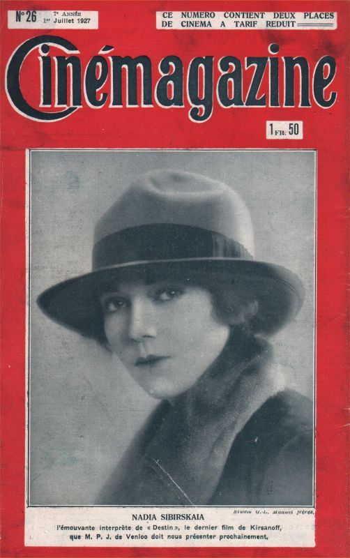 CINEMAGAZINE magazine side cover Issue 26 1 July 1927