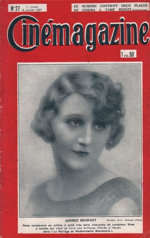 CINEMAGAZINE magazine side cover Issue 27 8 July 1927