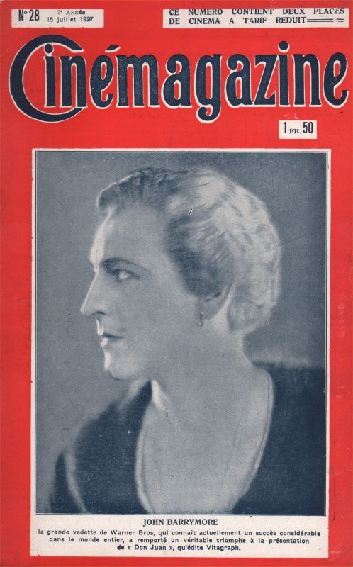 CINEMAGAZINE magazine side cover Issue 28 15 July 1927