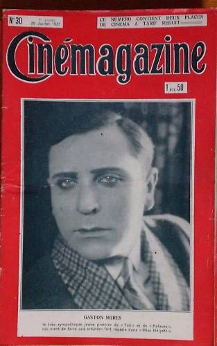 CINEMAGAZINE magazine side cover Issue 30 29 July 1927