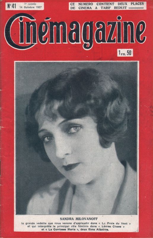 CINEMAGAZINE magazine side cover Issue 41 14 October 1927