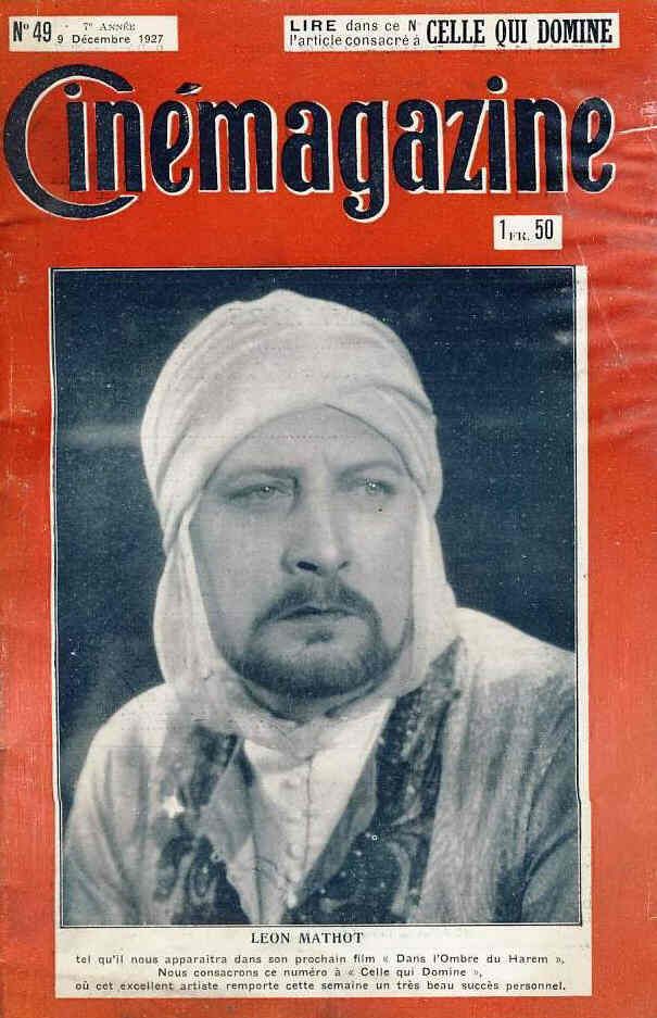 CINEMAGAZINE magazine side cover Issue 49 9 December 1927