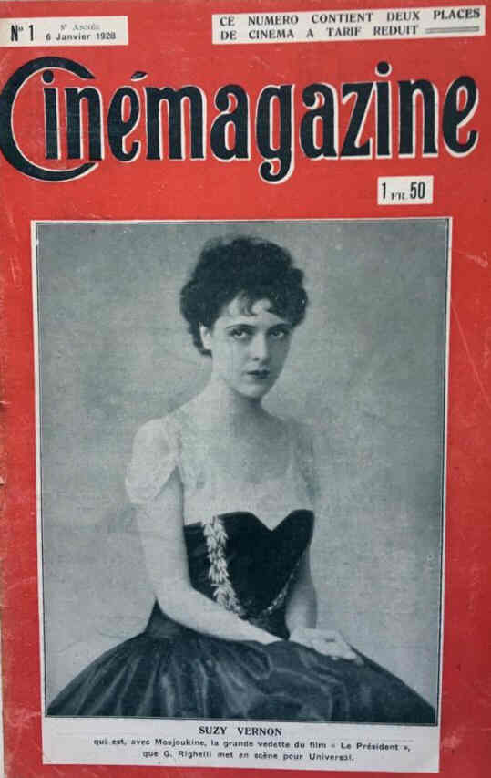CINEMAGAZINE magazine side cover Issue 1 6 January 1928