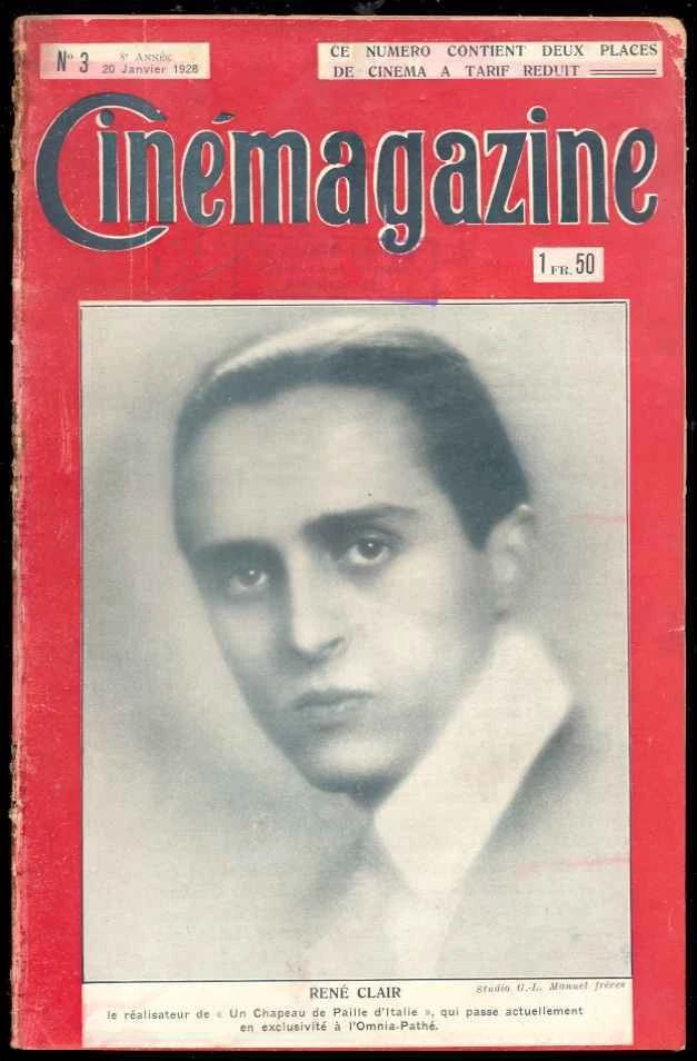 CINEMAGAZINE magazine side cover Issue 3 20 January 1928