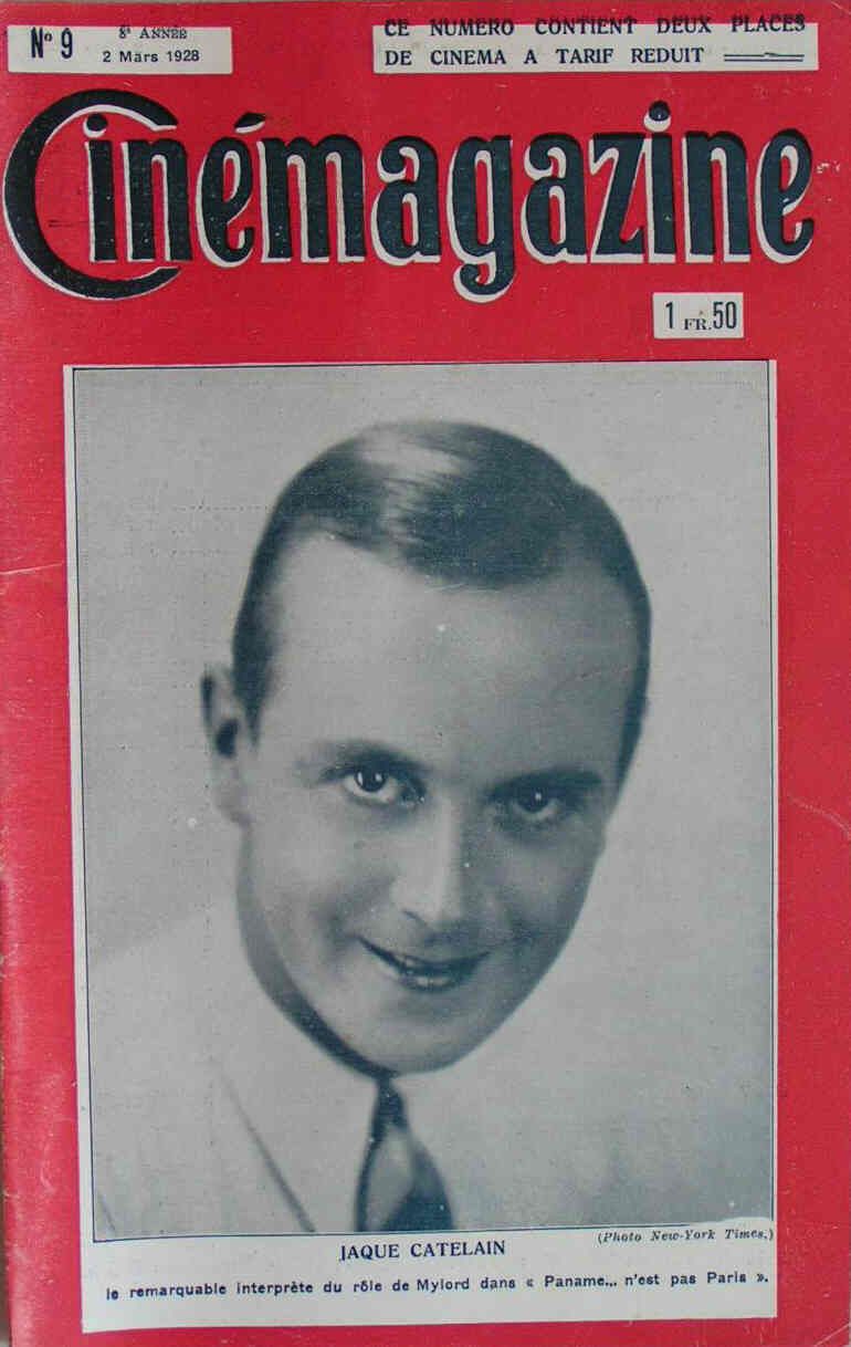 CINEMAGAZINE magazine side cover Issue 9 2 March 1928